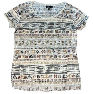 Geometric Print Short Sleeve Shirt - Size M